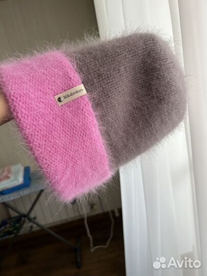 Комплект шапка ангора новый