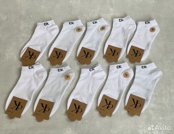 Белые носки Calvin Klen 10 пар короткие