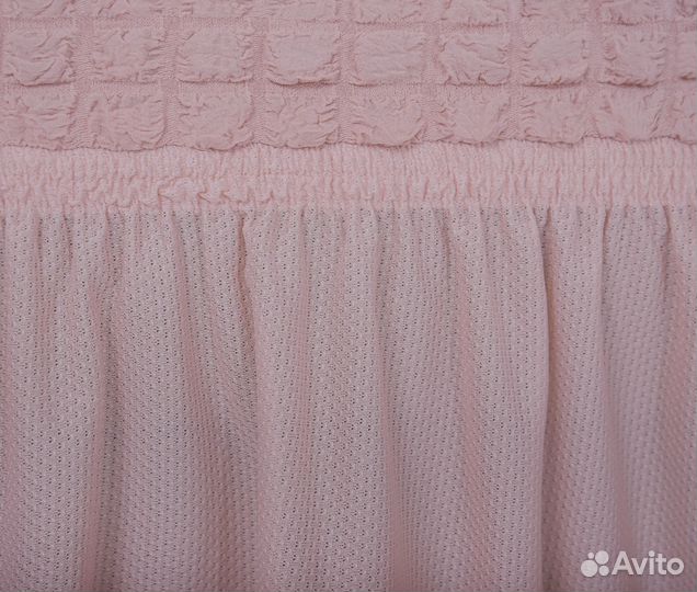 Чехлы на стулья со спинкой на кухню 2 шт, Пудра