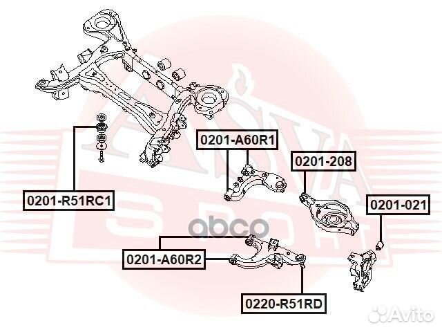 Опора заднего амортизатора 0201A60R1 asva