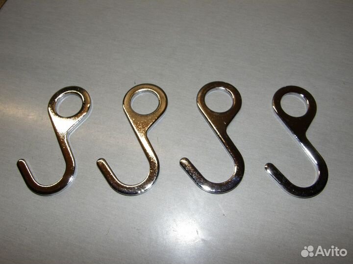 Новые крючки 4шт на рейлинг хром сталь