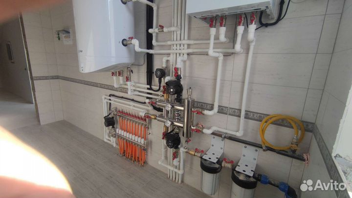 Отопление, Сантехника, Тёплый пол + Стяжка пола