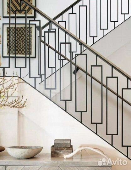 Лестница на металлическом каркасе