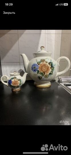 Керамика СССР. Кувшин, набор чайников