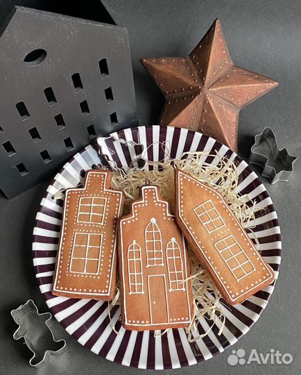 Ватные елочные игрушки Имбирные Пряники