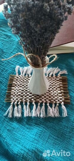 Ароматница с лавандой и коврик из веточек лаванды