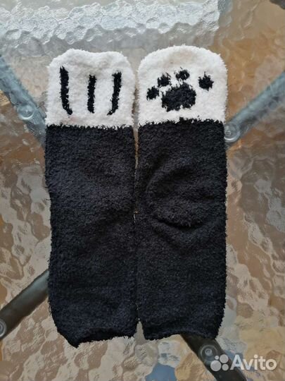 Носки тёплые с кошачьими лапками