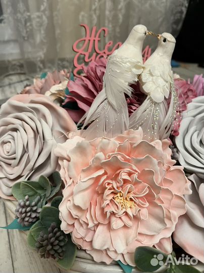 Свадебная корзинка, букет из фоамирана