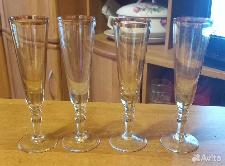 Фужеры хрустальные СССР цветные