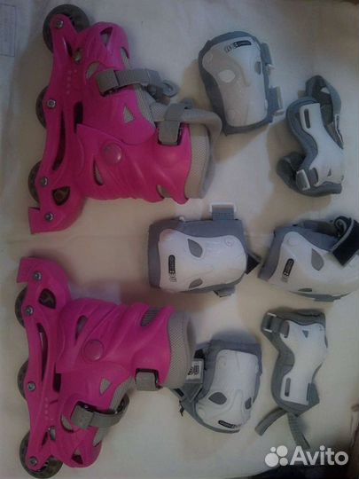Роликовые коньки детские с защитой