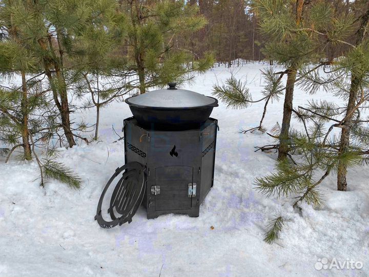 Печь под казан 4в1 универсальная