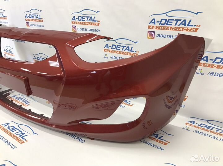 Бампер передний Hyundai Solaris (2011-14) Красный