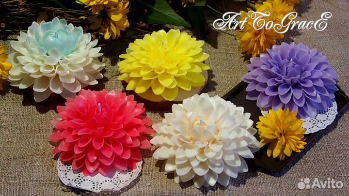 Свечи ручной работы Цветы