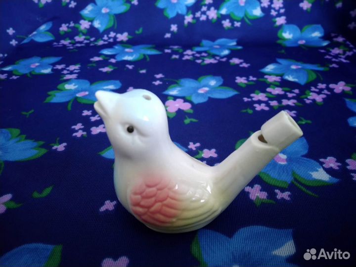 Свистулька Птица Птичка Воробей Фарфор Керамика