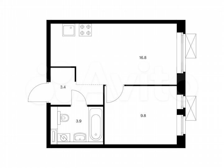 1-к. квартира, 33,9 м², 11/25 эт.