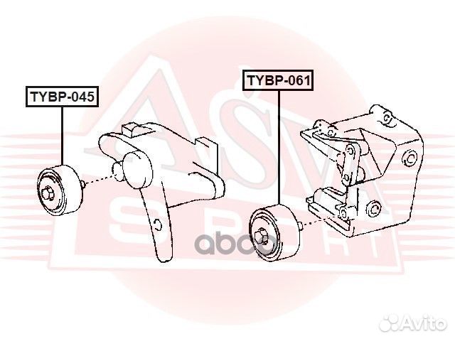Ролик натяжной навесного оборудования tybp045 asva