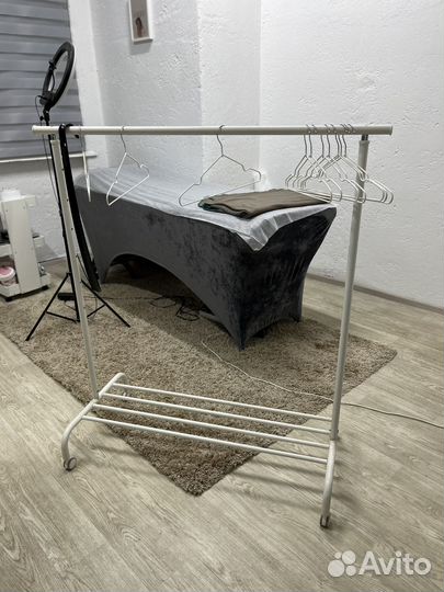 Вешалка напольная рейл для одежды+10 вешалок