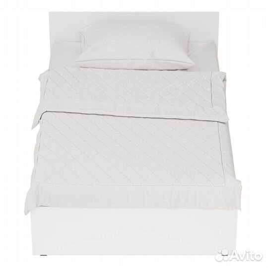 Кровать белая Стандарт 1200, цвет белый, шхгхв 123,5х203,5х70 см., сп.м. 1200х2000 мм., без матраса