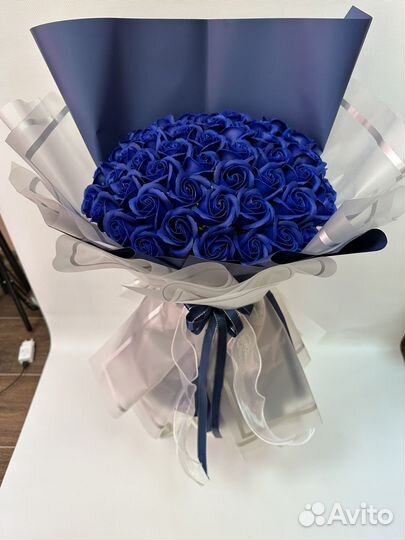 Букет из мыла синие розы