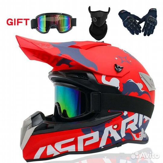 Новые шлемы для мотокросса + очки, перчатки, маска