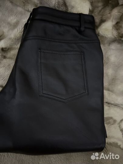 Кожаные брюки женские-48 размер