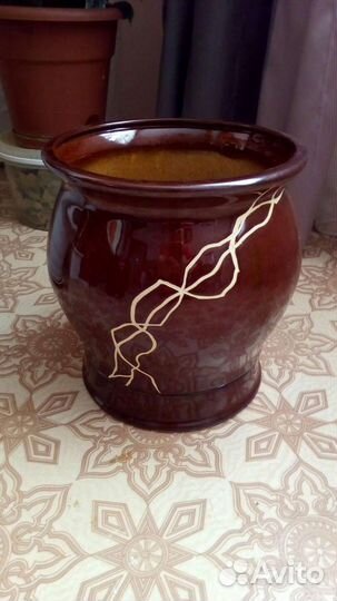 Керам.горшок большой с поддоном на 7л