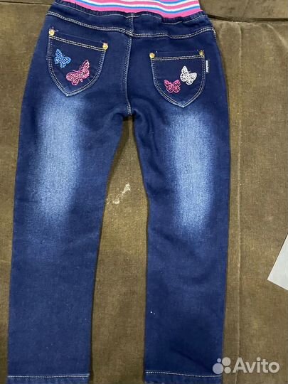 Джинсы утепленные для девочки 110 -116 размер