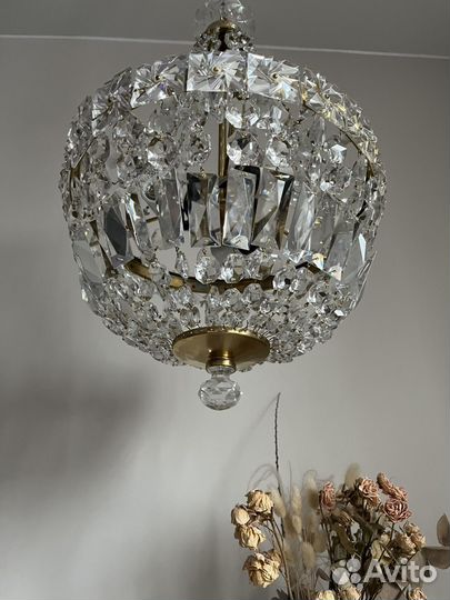 Хрустальная люстра монгольфьер Чехословакия