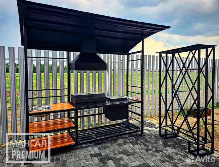 Мангал loft с крышей