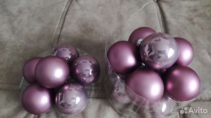 Набор стеклянных елочных шаров