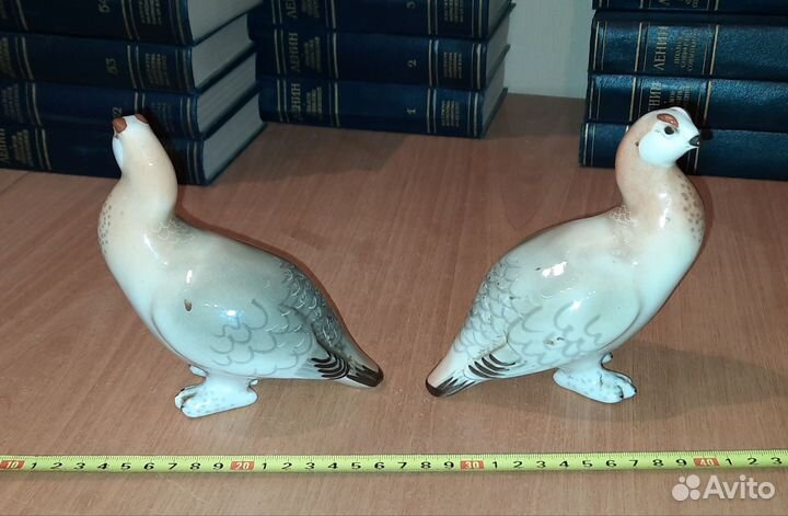 Две статуэтки Куропатка, лфз, фарфор