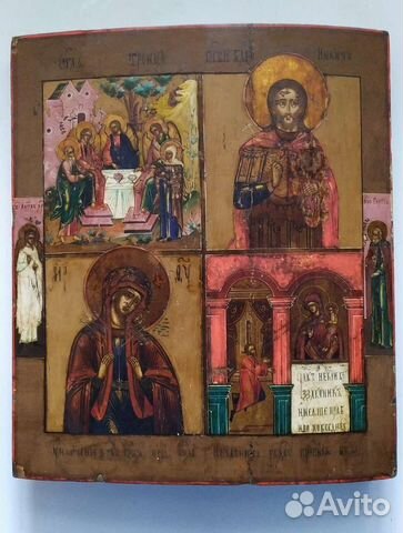Икона 4х частная,19 век,Гуслицы,редчайший набор