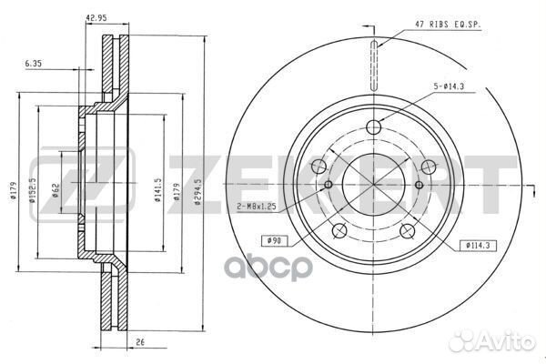 Диск торм. перед. Toyota Corolla (E150) 06- Au