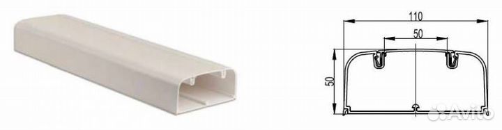 Кабель-канал 110х50 мм с фронтальной крышкой дкс