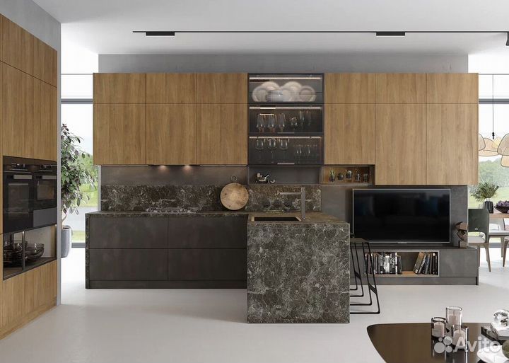 Кухня с барной стойкой