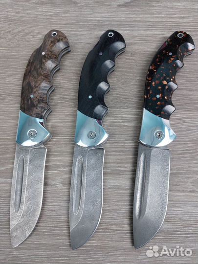Складные ножи Ястреб из дамасской стали