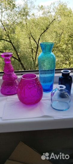 Декоративные стеклянные бутылочки