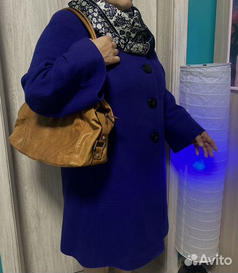 Пальто Синее, шерсть