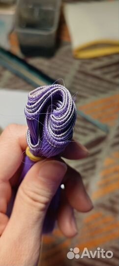 Волосы парик для куклы фиолетовый 17см