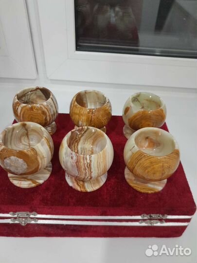 Набор Столовых приборов и Стопки из Камня