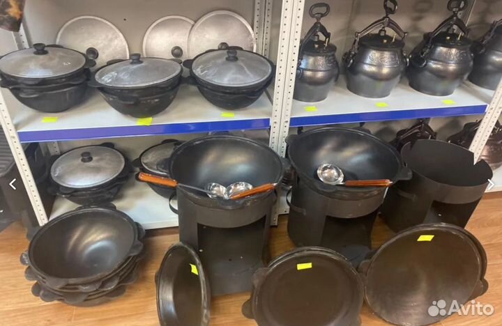 Казан чугунный, печь под казан, посуда, специи