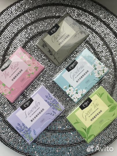 Матирующие салфетки в ассортименте, 100шт