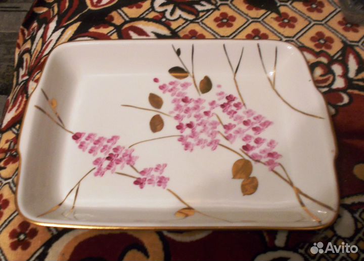 Поднос сервировочный СССР фарфор Дулево