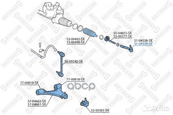 Наконечник рулевой правый MB W169/W245 all 04