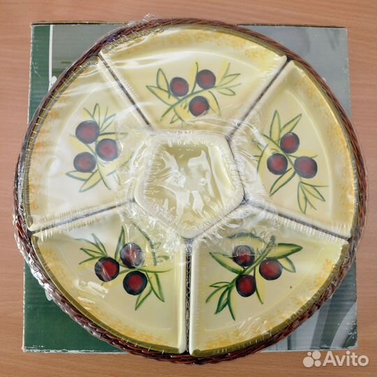 Менажница 6-секционная, керамика, новая