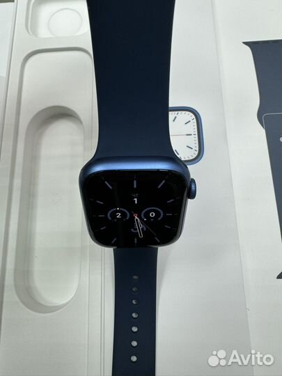 Часы apple watch 7 45 mm blue