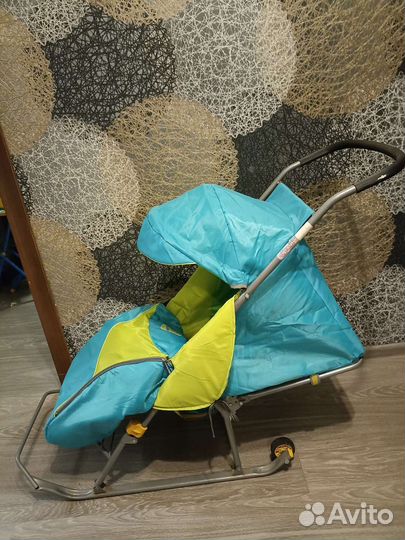 Детские санки коляска с колесами