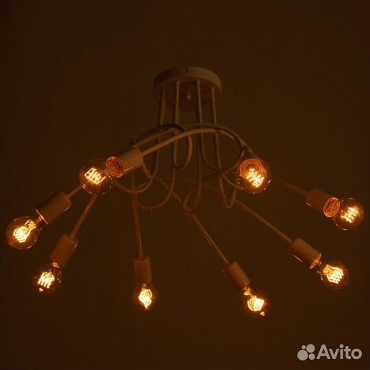 Люстра 'Узел' E27 8х40Вт белый 97х97х48 см