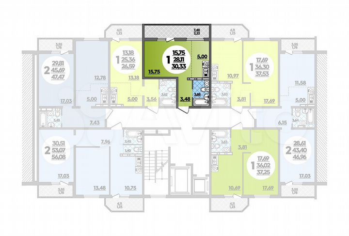 Квартира-студия, 30,3 м², 12/16 эт.