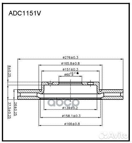Диск тормозной перед ADC1151V allied nippon